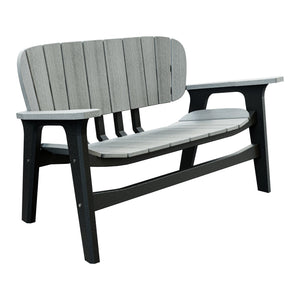 Amish Sierra Nova Poly Love Seat in Driftwood Gray & Black