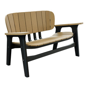 Amish Sierra Nova Poly Love Seat in Weathered Wood & Black