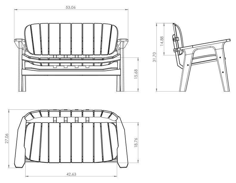 Amish Sierra Nova Poly Love Seat