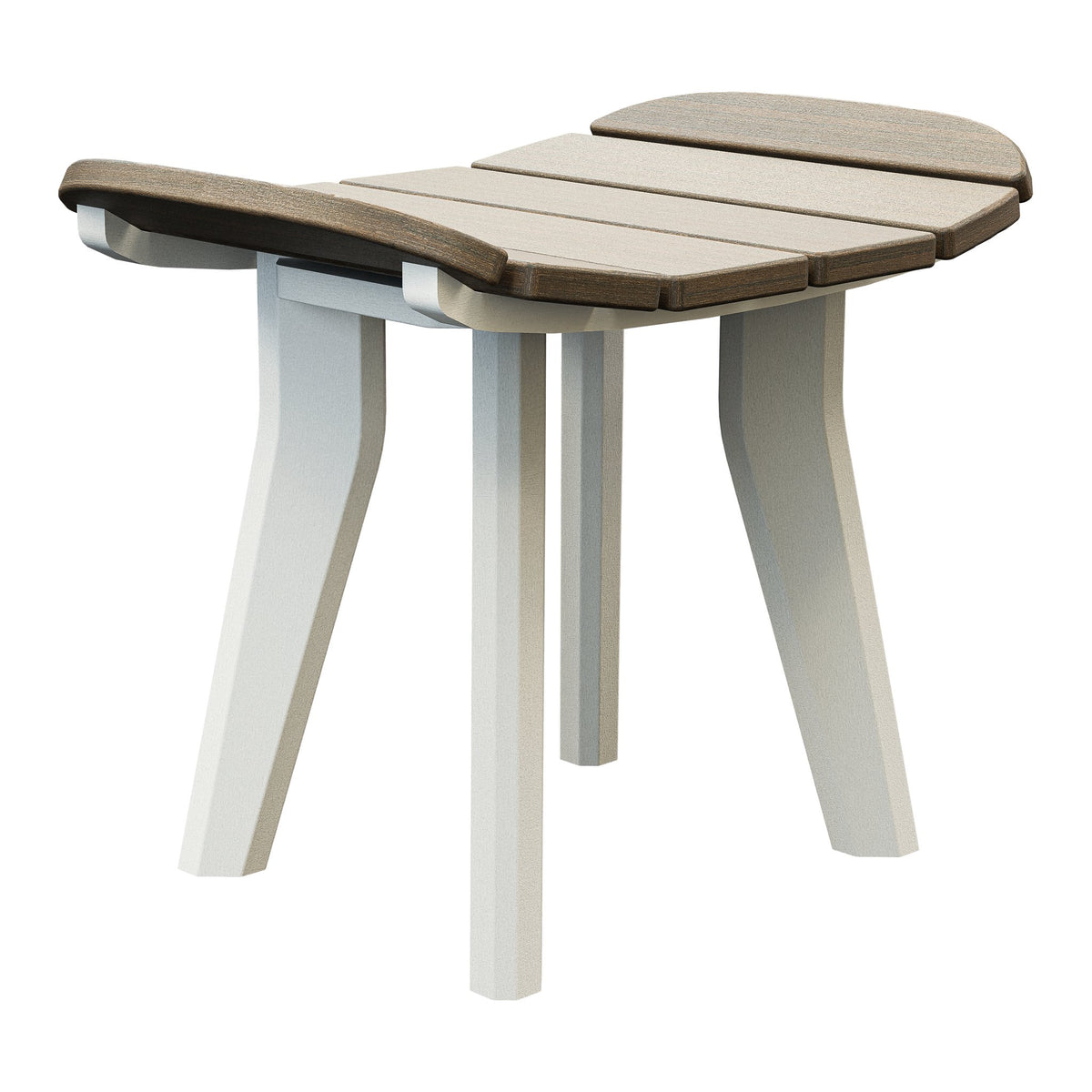 Amish Sierra Nova Patio Ottoman in Brazilian Walnut & White