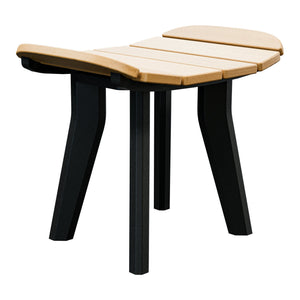 Amish Sierra Nova Patio Ottoman in Natural Teak & Black