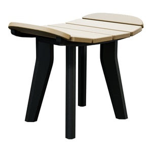 Amish Sierra Nova Patio Ottoman in Weathered Wood & Black