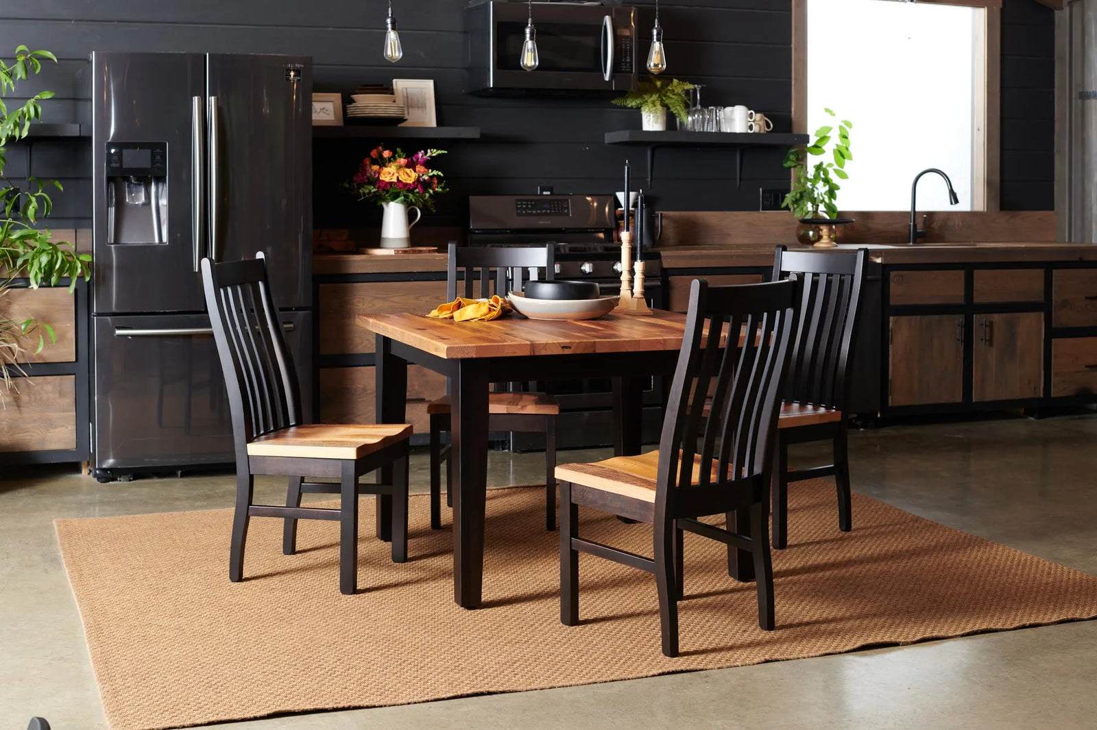 Amish Stroud Rustic Barnwood 8pc Dining Set