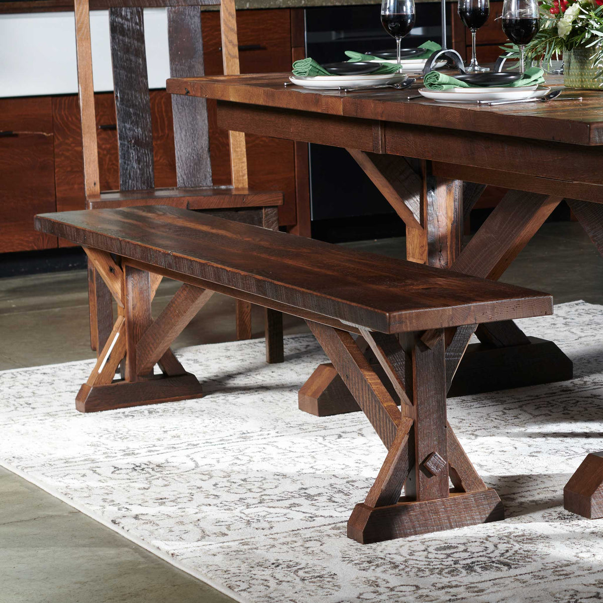 Amish Urmston Rustic Barnwood Bench
