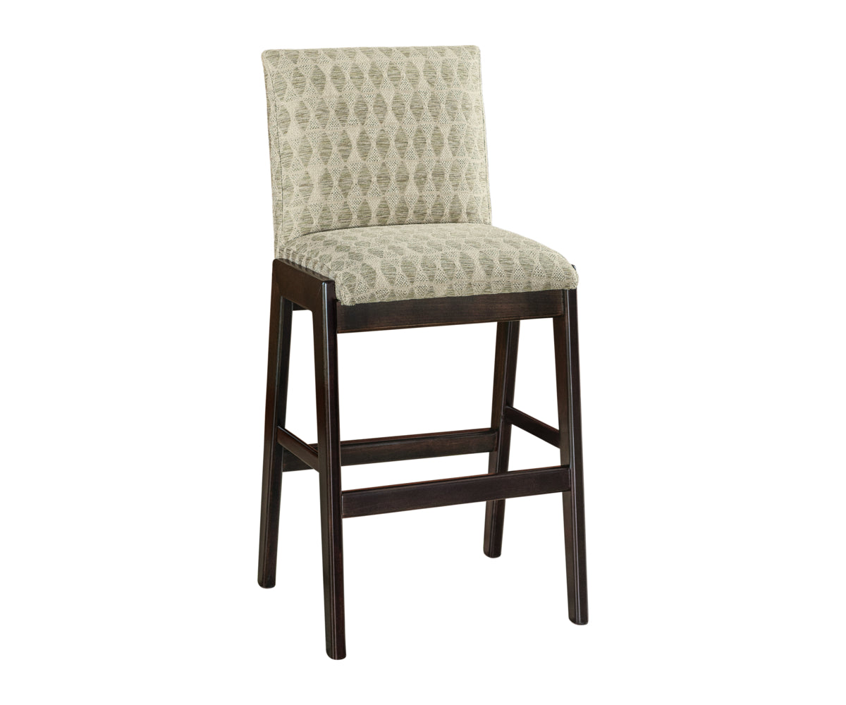 Amish Toledo Solid Wood Cushion Bar Stool