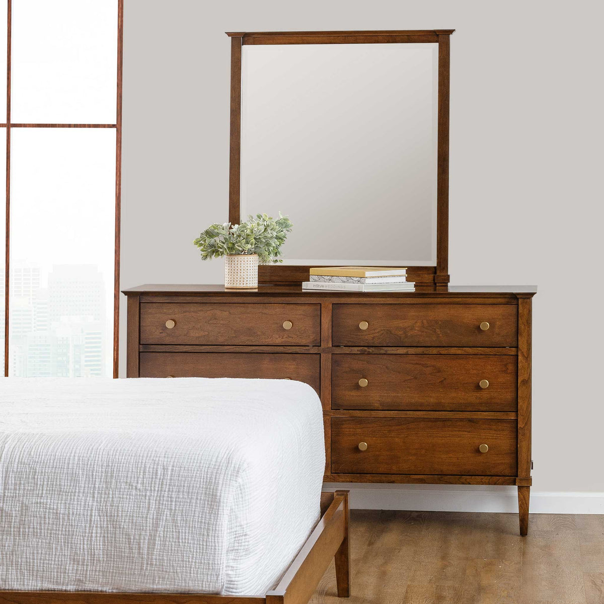 Amish Geneva Solid Wood 70" Triple Dresser with 6 Drawers