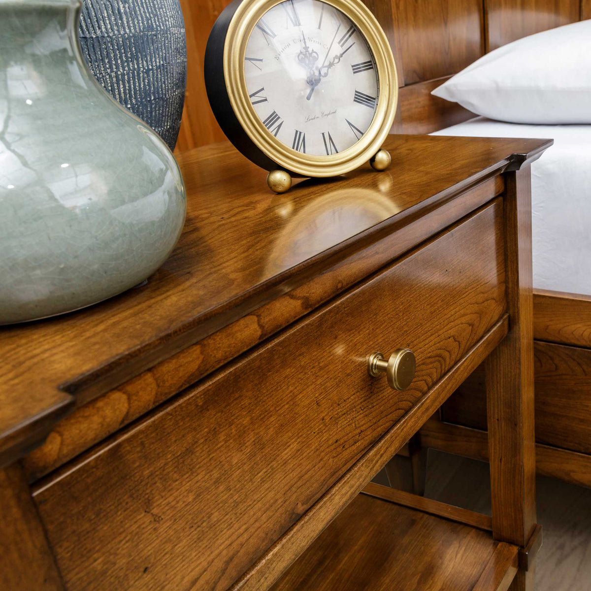 Amish Geneva Solid Wood Open Night Stand