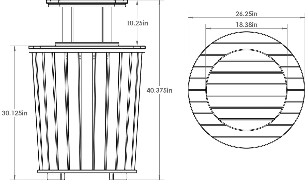 Amish Poly Outdoor Trash Can with Lid