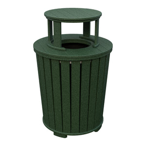 Amish Poly Outdoor Trash Can with Lid in Turf Green