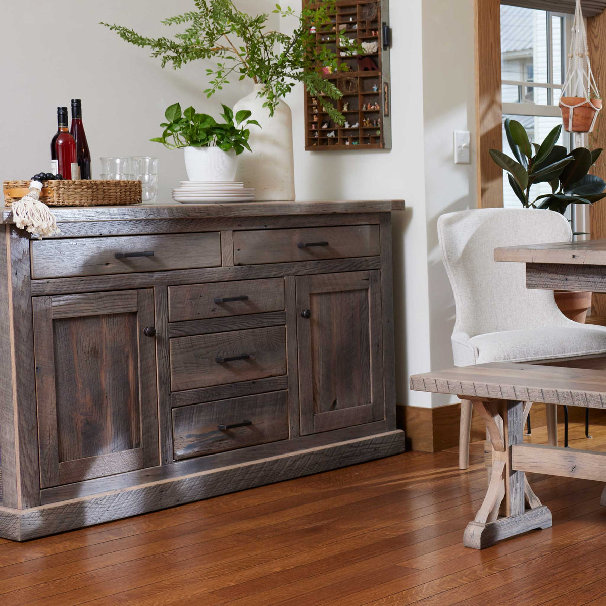 Amish Epping Rustic Barnwood Server