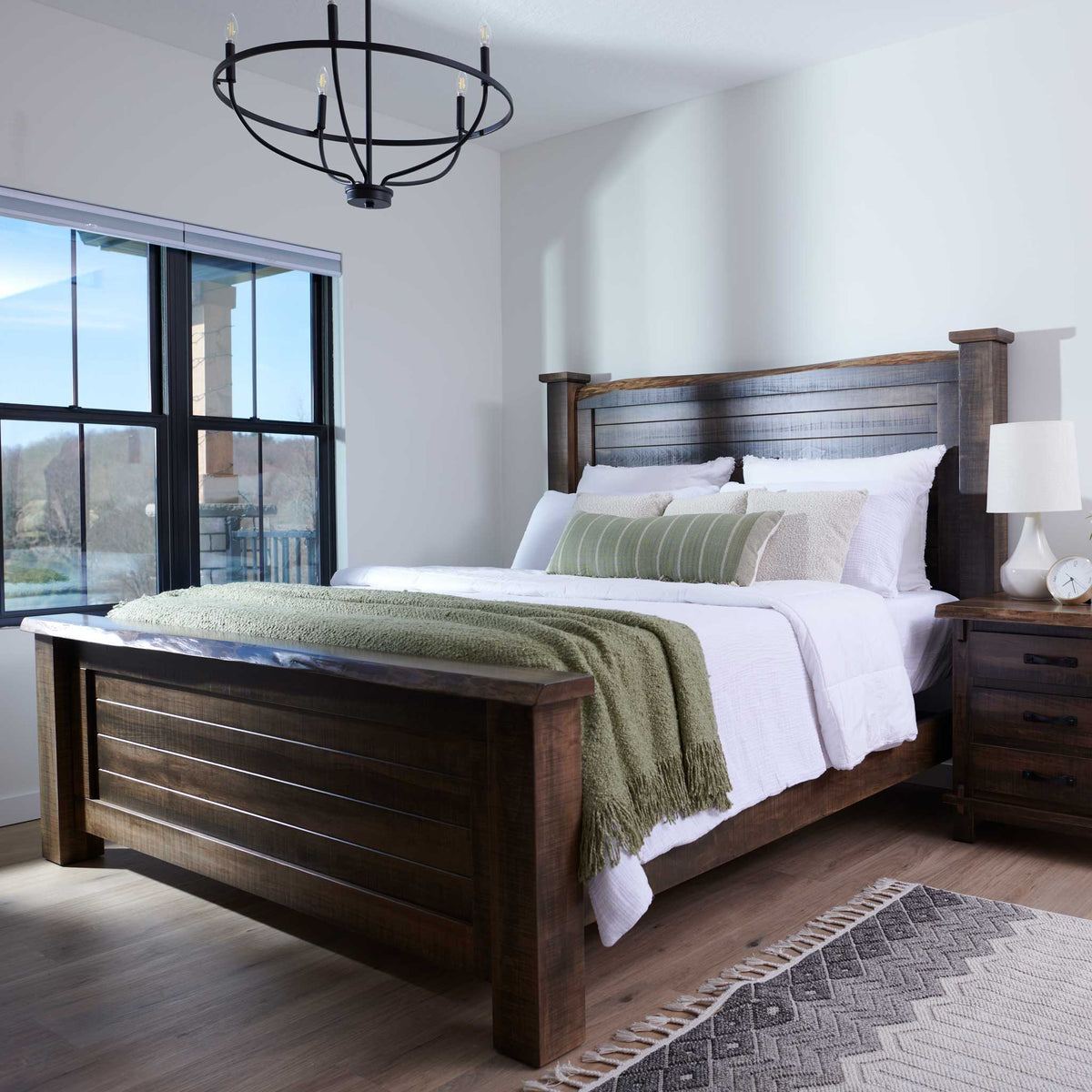 Amish Warminster Rustic Barnwood 5pc Bedroom Set