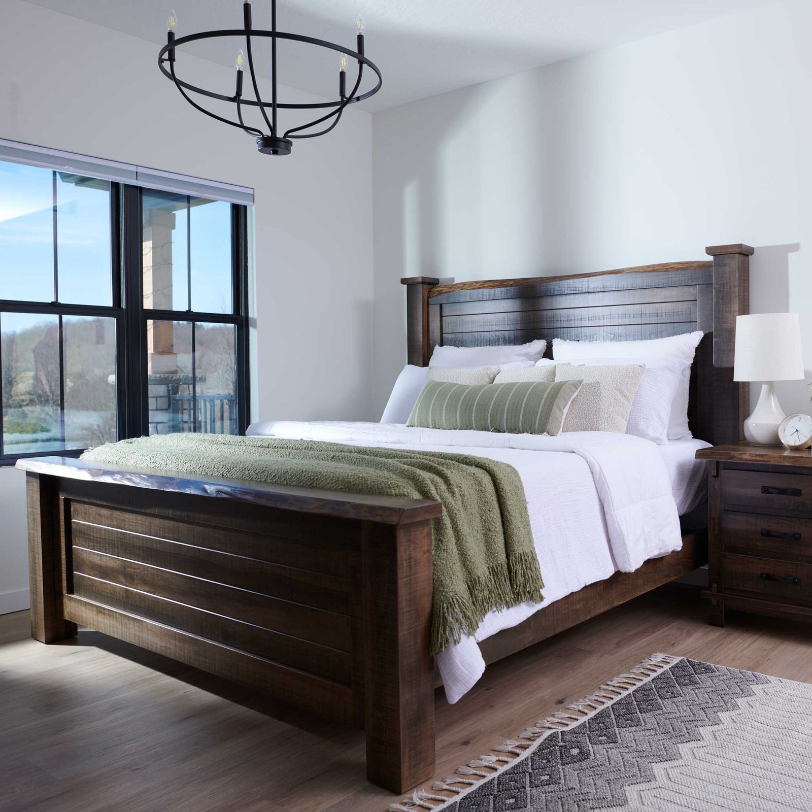 Amish Warminster Rustic Barnwood 5pc Bedroom Set