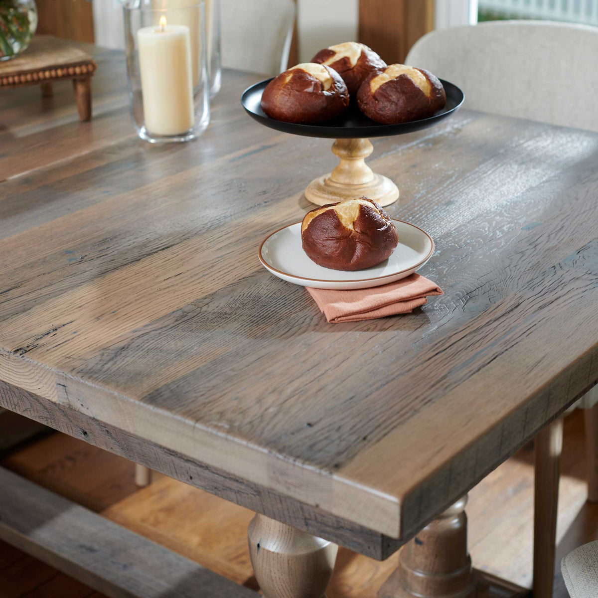 Amish Epping Rustic Barnwood Extendable Top Table
