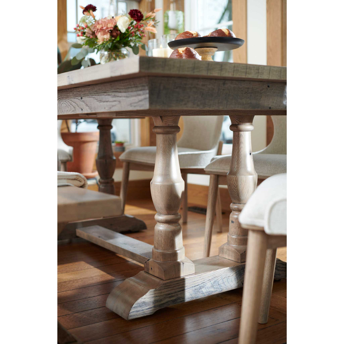 Amish Epping Rustic Barnwood Extendable Top Table