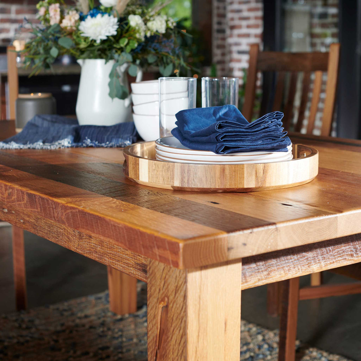 Amish Leith Rustic Barnwood Extendable Top