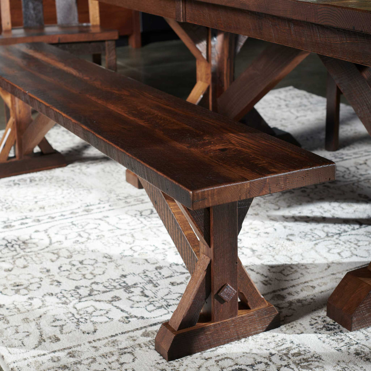 Amish Urmston Rustic Barnwood Bench