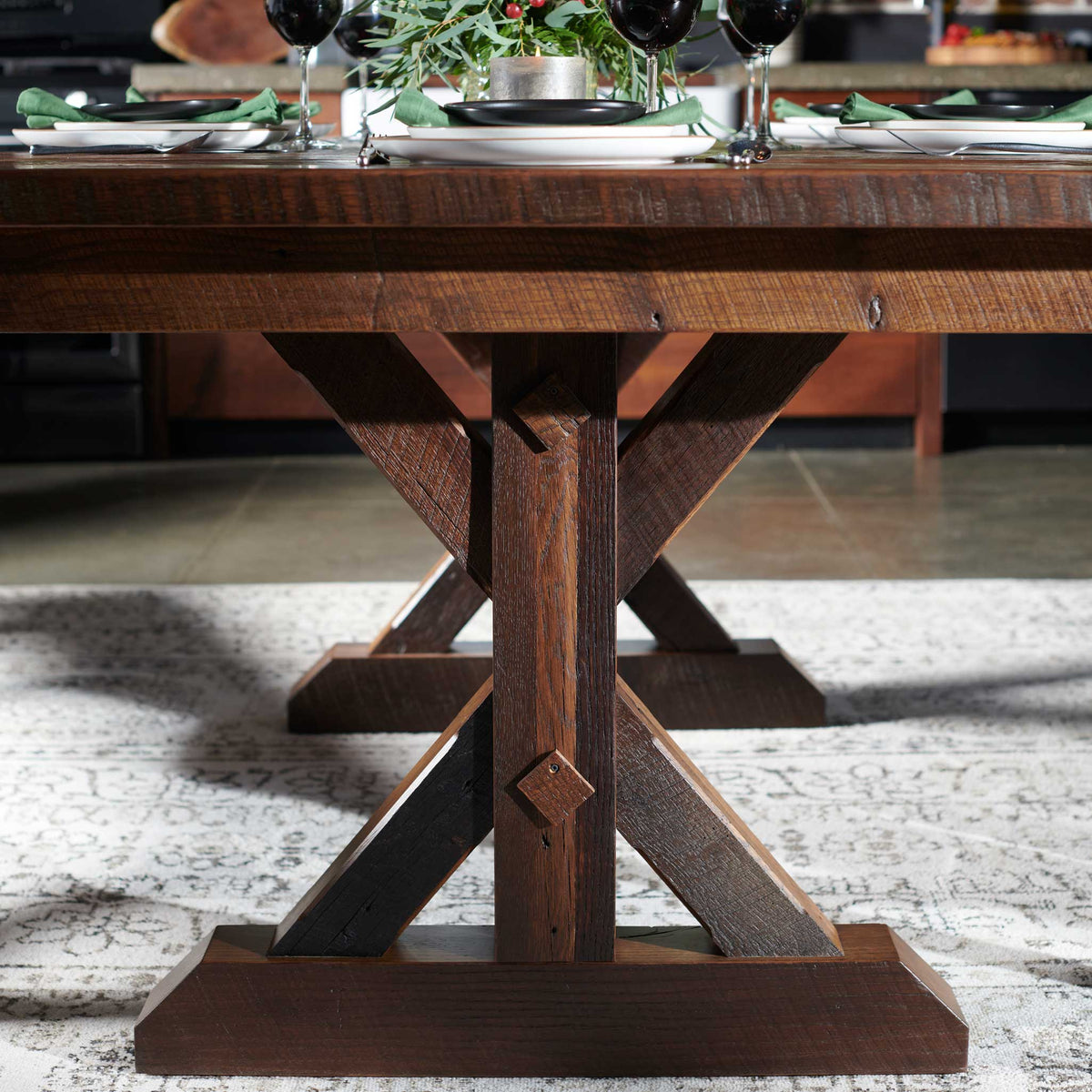 Amish Urmston Rustic Barnwood Solid Top Table