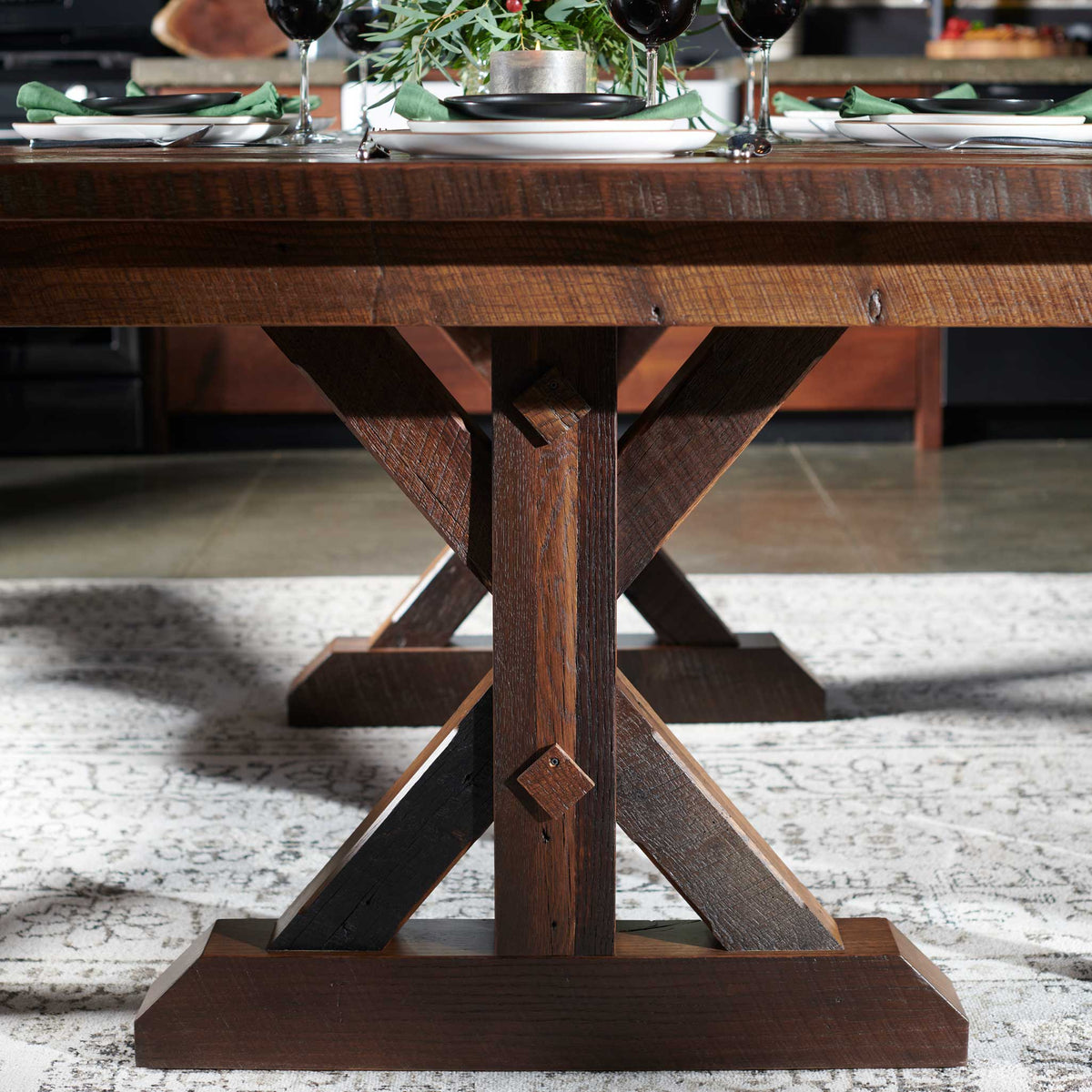 Amish Urmston Rustic Barnwood Extendable Top Table