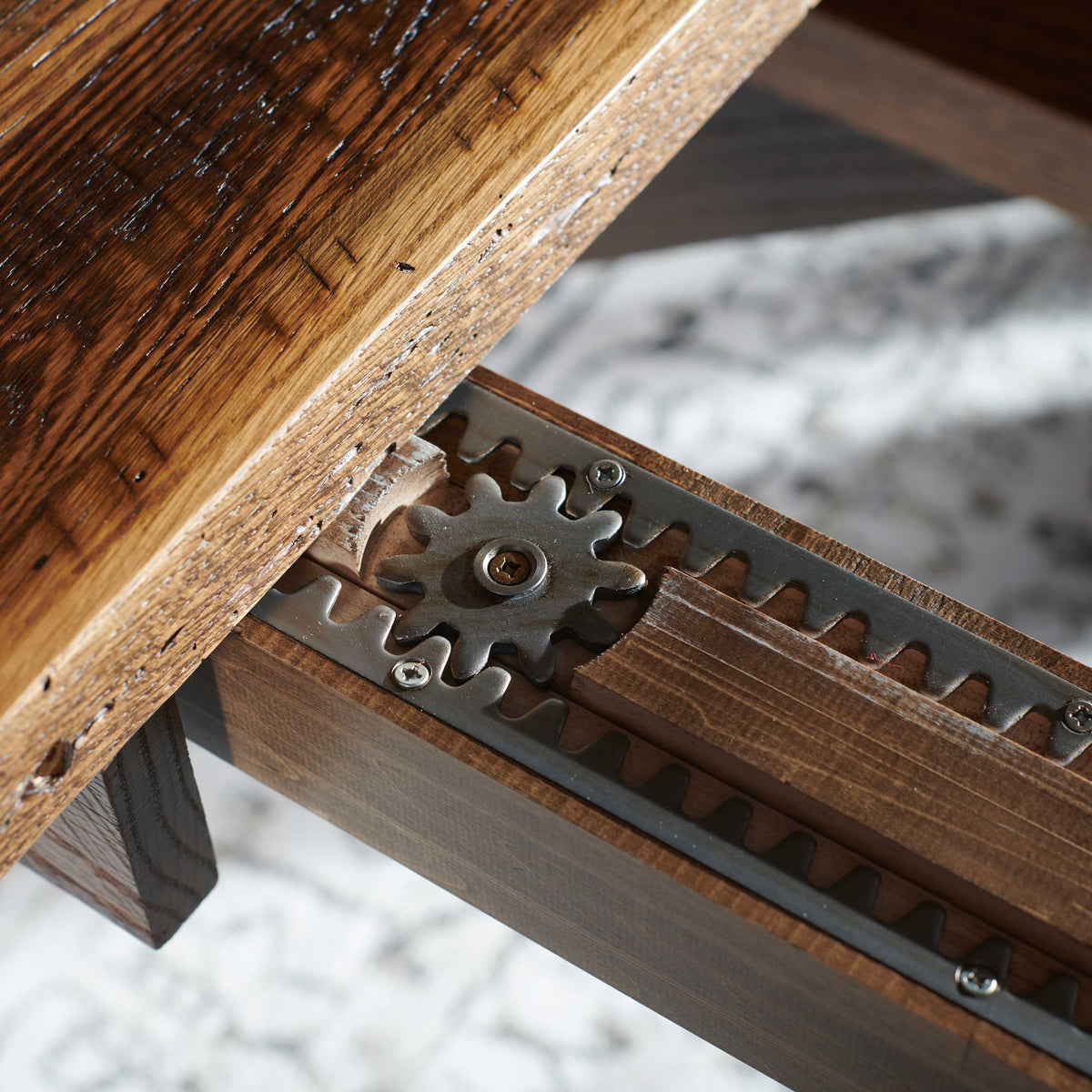 Amish Urmston Rustic Barnwood Extendable Top Table