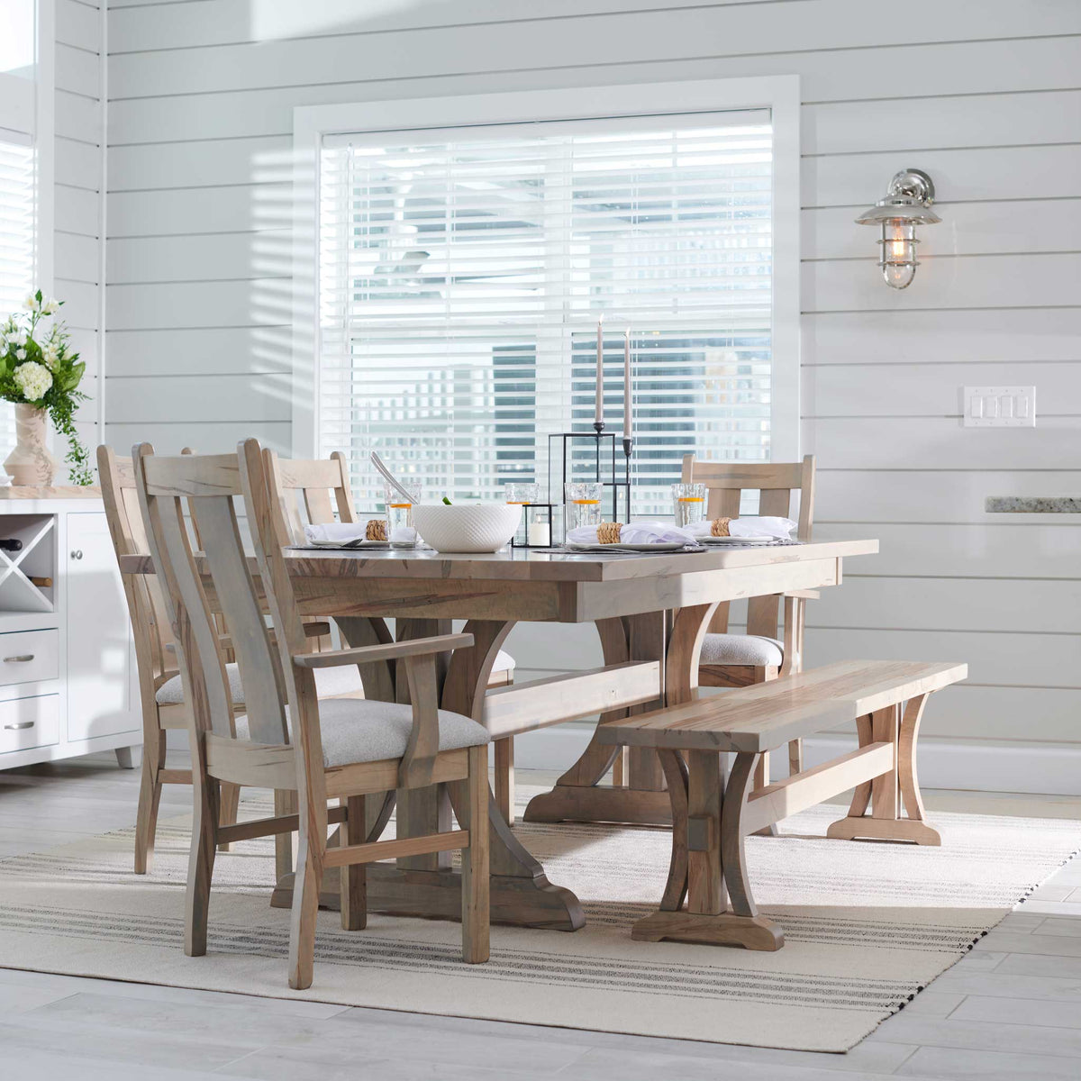 Amish Woodstock Rustic Barnwood Extendable Top Table