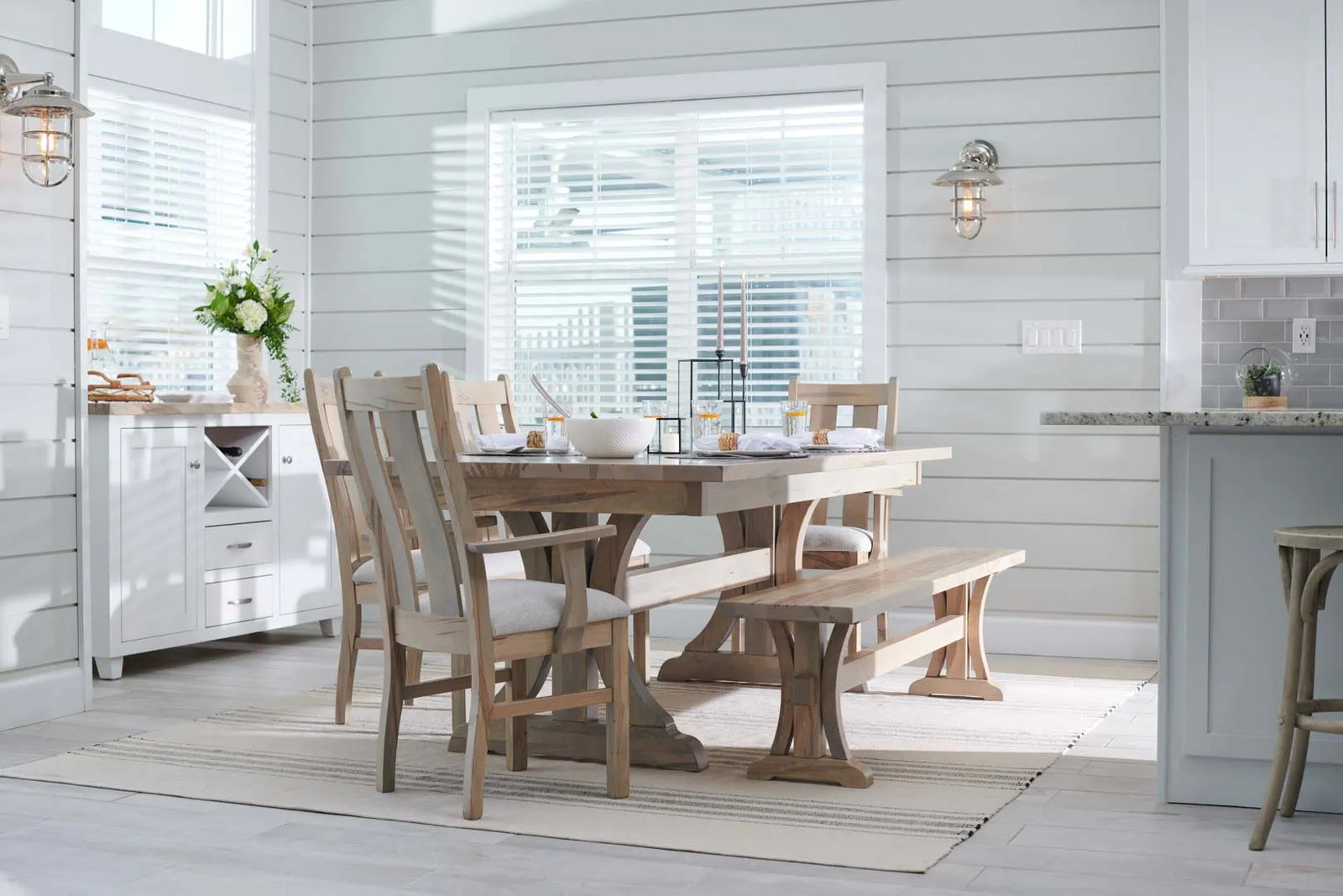 Amish Woodstock Rustic Barnwood 8pc Dining Set