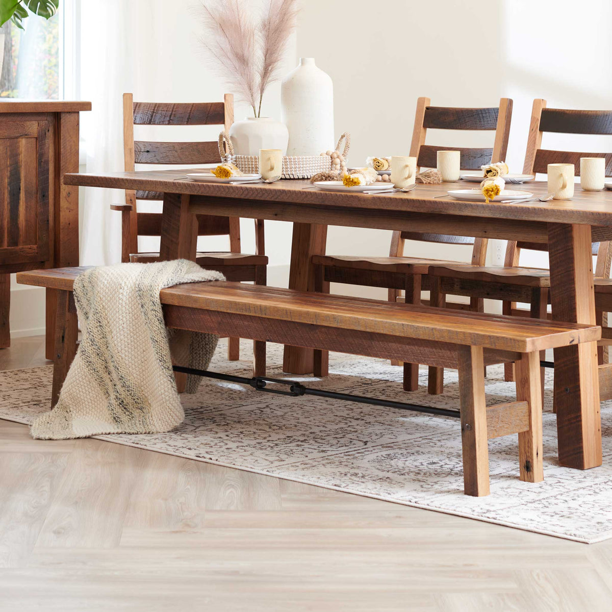 Amish Lakewood Rustic Barnwood Bench