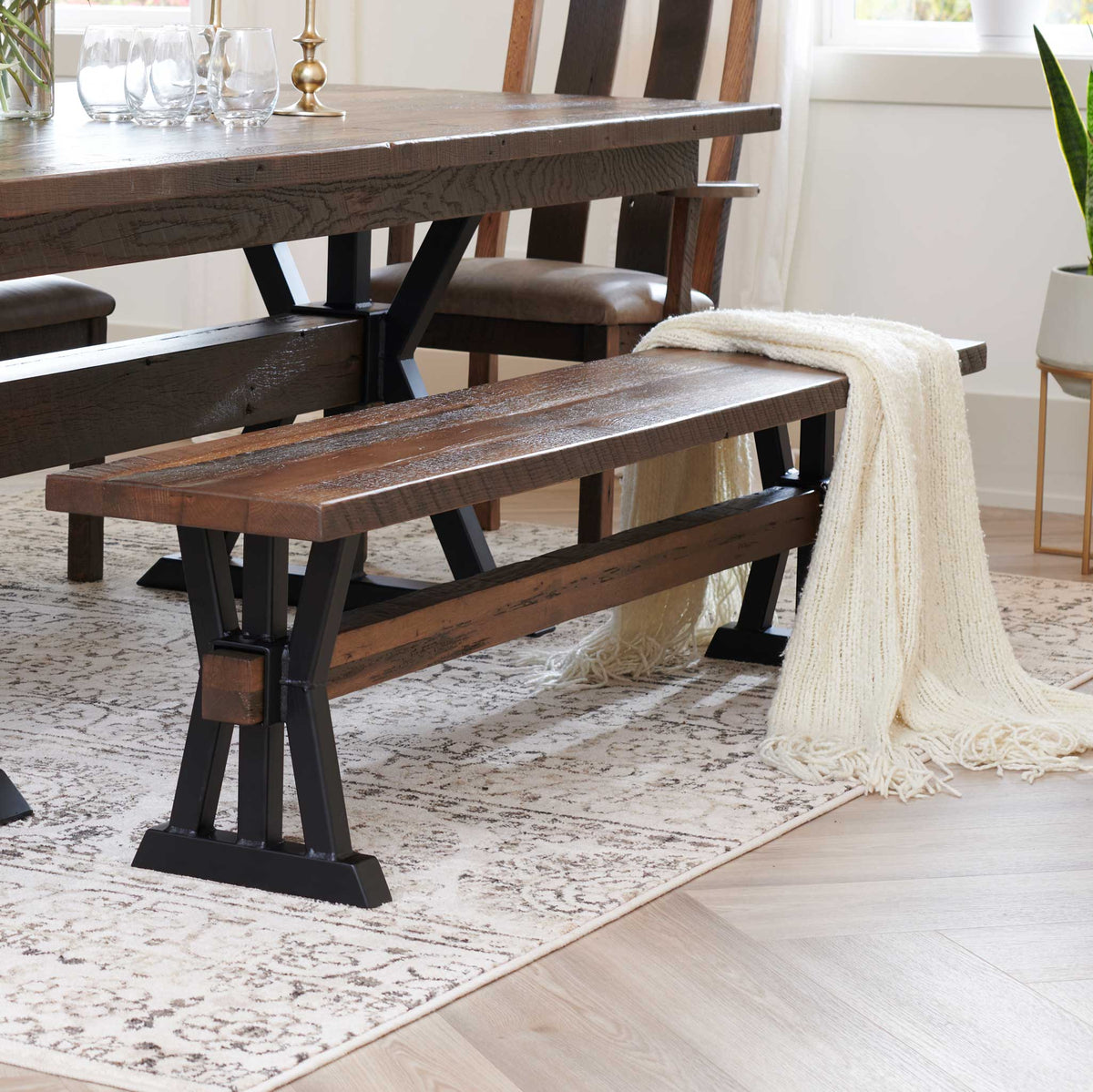 Amish Back Bay Rustic Barnwood Bench