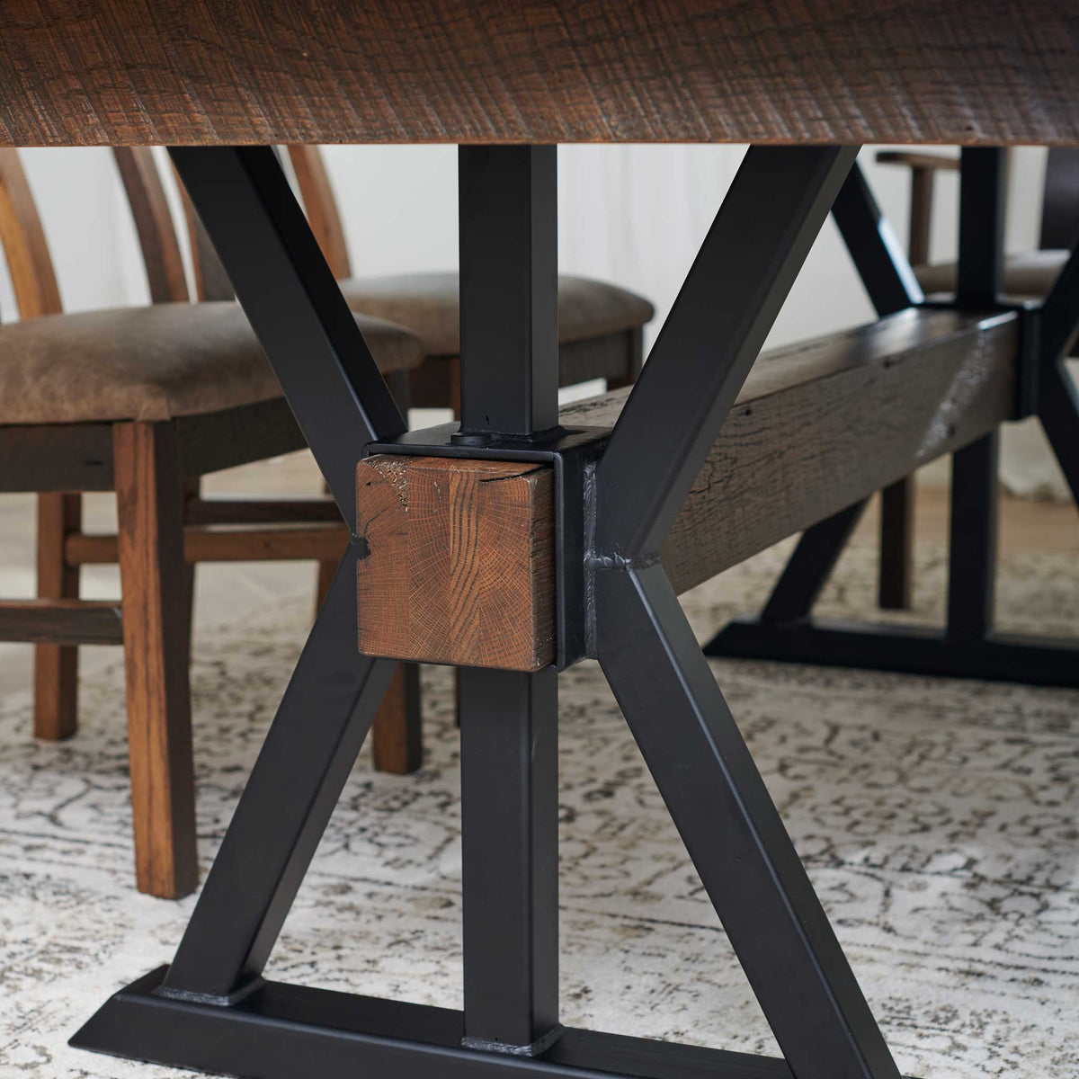 Amish Back Bay Rustic Barnwood Extendable Top Table