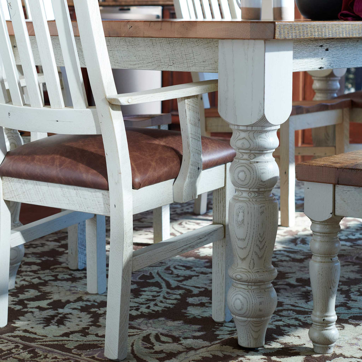 Amish Strasburg Rustic Barnwood Extendable Top Table