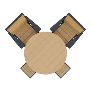 Amish Coastal Modern 5pc Patio Bar Set: Table, 2 Bar Chairs & 2 Barstools