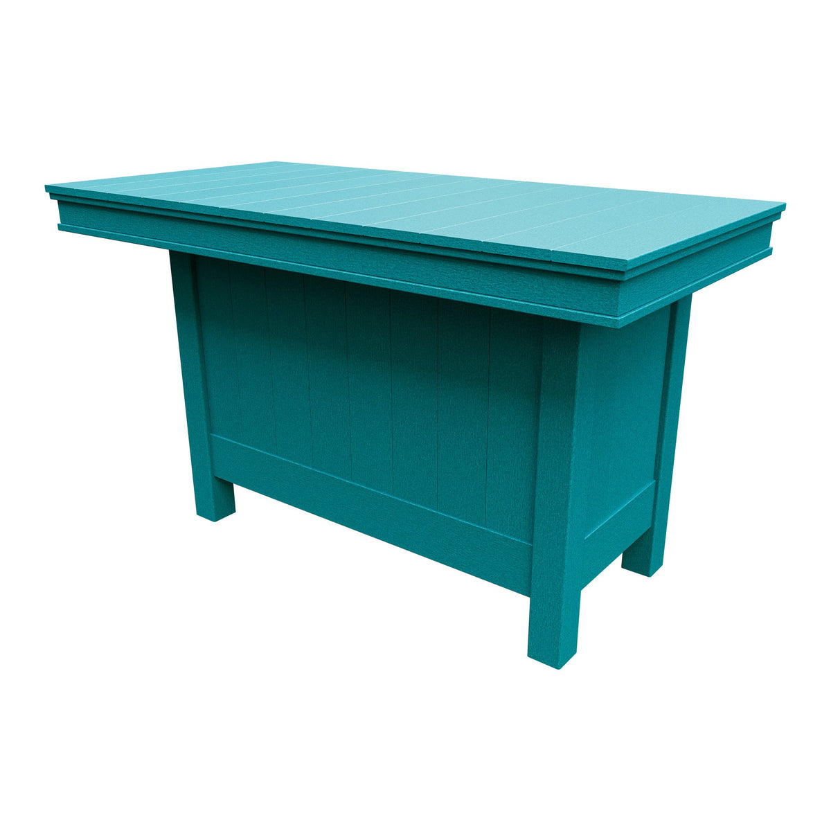 Amish Coastal Modern 3' x 6' Outdoor Bar Table in Aruba Blue