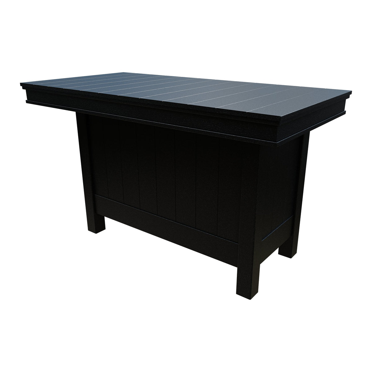 Amish Coastal Modern 3' x 6' Outdoor Bar Table in Black