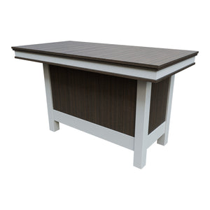Amish Coastal Modern 3' x 6' Outdoor Bar Table in Brazilian Walnut & White