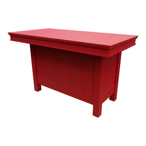 Amish Coastal Modern 3' x 6' Outdoor Bar Table in Cardinal Red