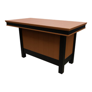 Amish Coastal Modern 3' x 6' Outdoor Bar Table in Cedar & Black