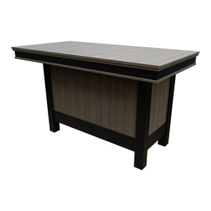 Amish Coastal Modern 3' x 6' Outdoor Bar Table in Coastal Gray & Black