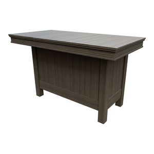 Amish Coastal Modern 3' x 6' Outdoor Bar Table in Coastal Gray