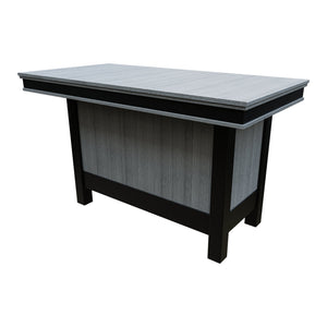 Amish Coastal Modern 3' x 6' Outdoor Bar Table in Driftwood Gray & Black