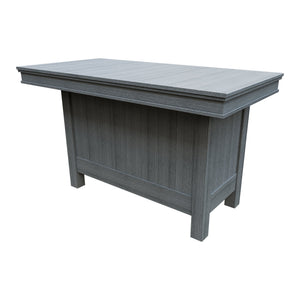 Amish Coastal Modern 3' x 6' Outdoor Bar Table in Driftwood Gray
