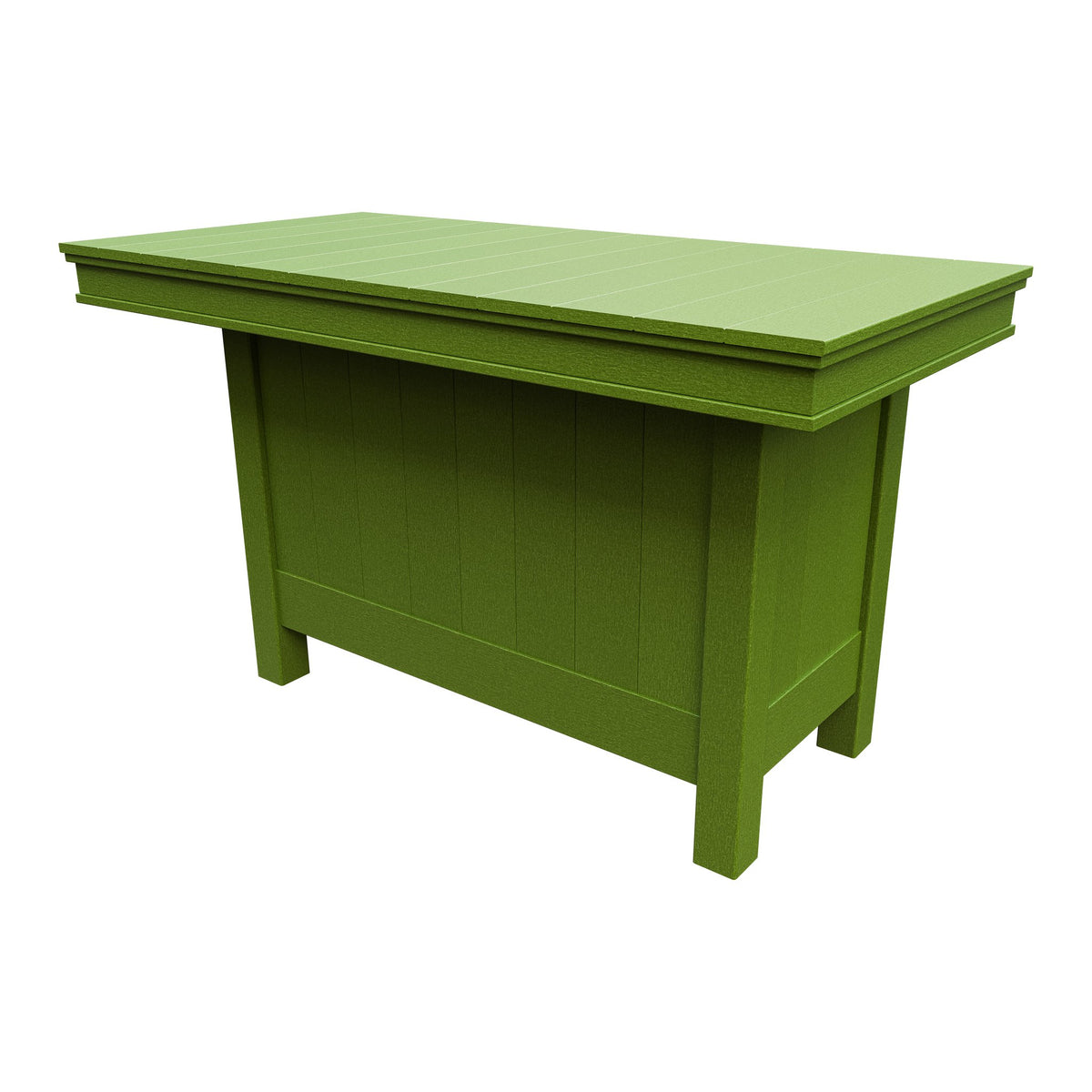 Amish Coastal Modern 3' x 6' Outdoor Bar Table in Tropical Lime Green