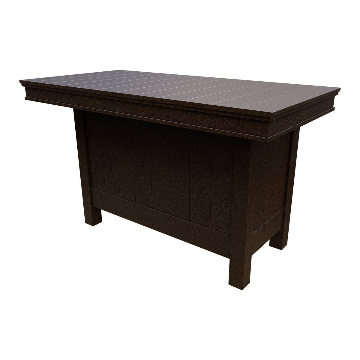 Amish Coastal Modern 3' x 6' Outdoor Bar Table in Milwaukee Brown