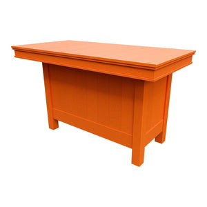 Amish Coastal Modern 3' x 6' Outdoor Bar Table in Bright Orange