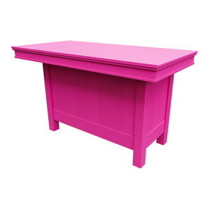 Amish Coastal Modern 3' x 6' Outdoor Bar Table in Pink