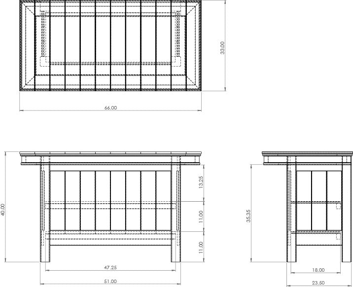 Amish Coastal Modern 3' x 6' Outdoor Bar Table