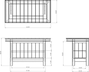 Amish Coastal Modern Patio Bar Set: Bar, 2 Bar Chairs & 2 Barstools