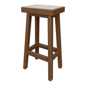 Amish Coastal Modern Patio Barstool in Birchwood & Tudor Brown