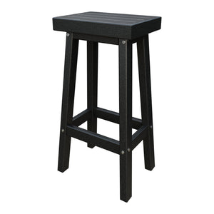 Amish Coastal Modern Patio Barstool in Black
