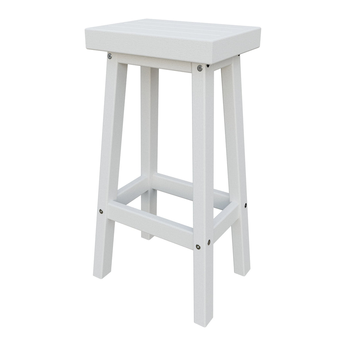 Amish Coastal Modern Patio Barstool in Bright White