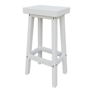 Amish Coastal Modern Patio Barstool in Bright White