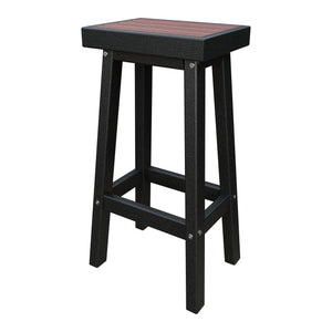 Amish Coastal Modern Patio Barstool in Cherrywood & Black